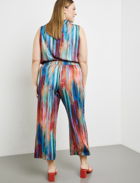 Weite 7/8 Hose mit digitalem Streifenmuster Lotta