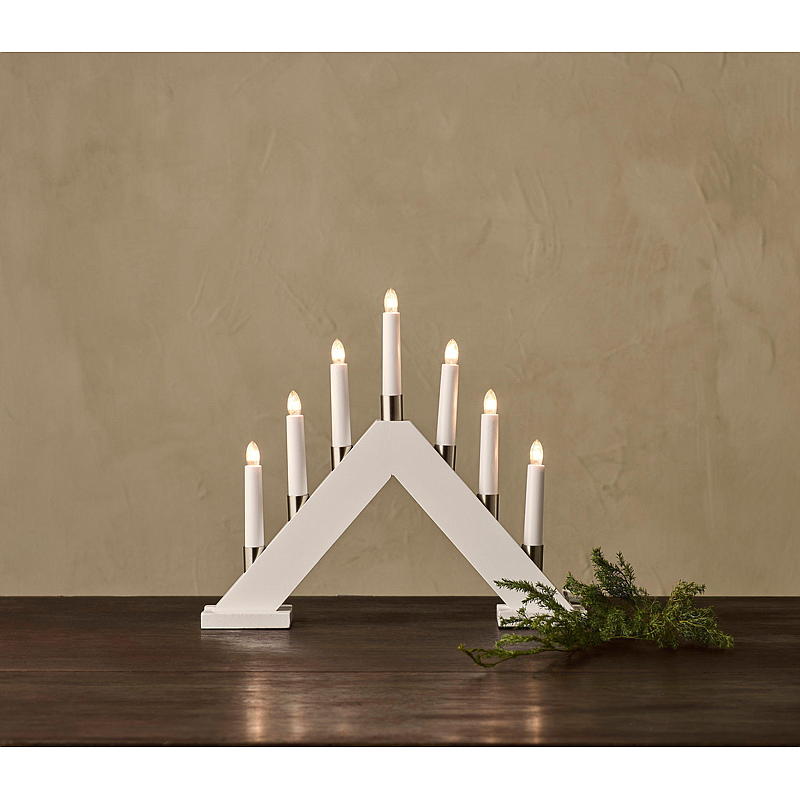 Light IT Adventsstake 7-armet, hvit, Odda