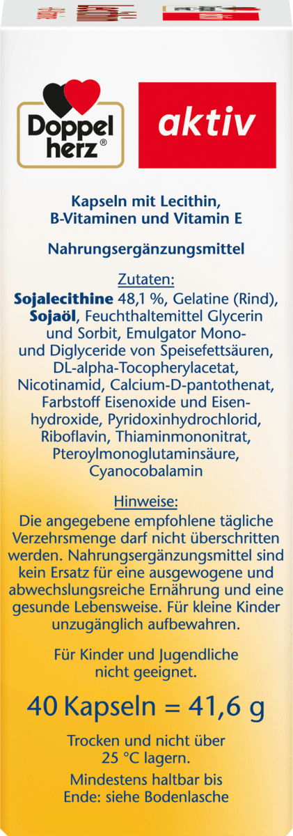 Lecithin + B-Vitamine Kapseln 40 St., 41,6 g