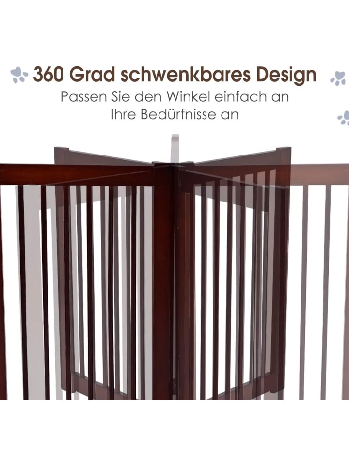COSTWAY Absperrgitter 4 Stücke in Braun günstig kaufen 76 cm
