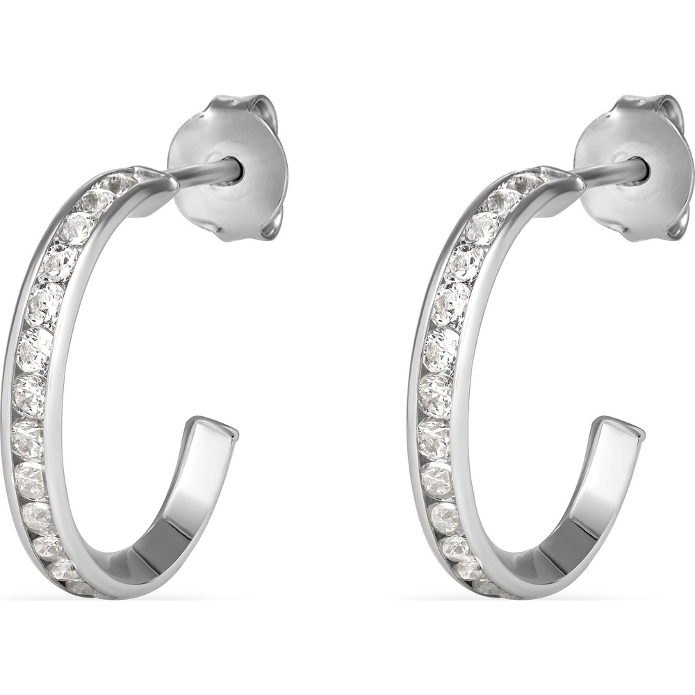 FAVS Boucles d'oreilles à fermoir à poussette 375 Or blanc Boucles d'oreilles