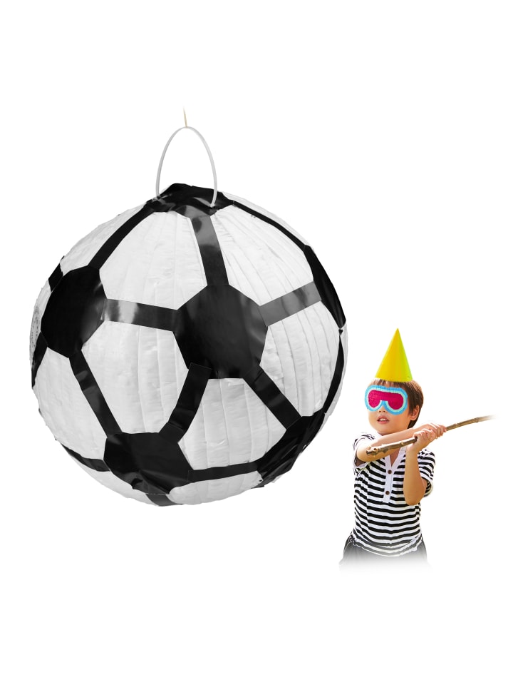 relaxdays Pinata Fußball in Weiß/Schwarz günstig kaufen onesize