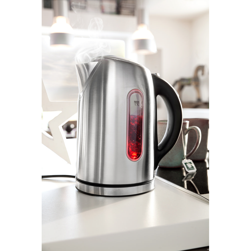 Powertec Kitchen LED-Edelstahl-Wasserkocher 2200 Watt