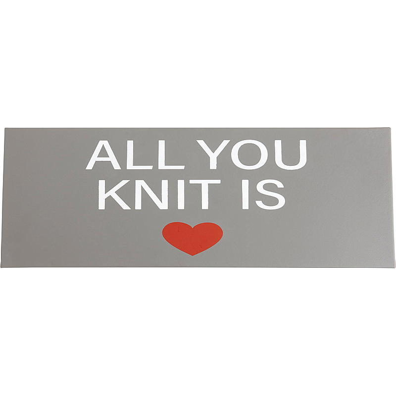 Home Skilt m/strikktekst 13x36 cm metall