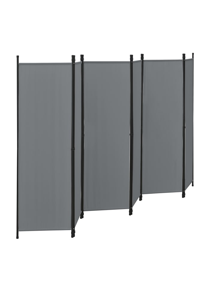 en.casa Raumteiler Huesca - 6-teilig in Grau (H)171cm (B)300cm günstig kaufen onesize