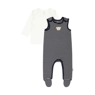 Set Strampler + T-Shirt langarm GOTS, dunkelblau