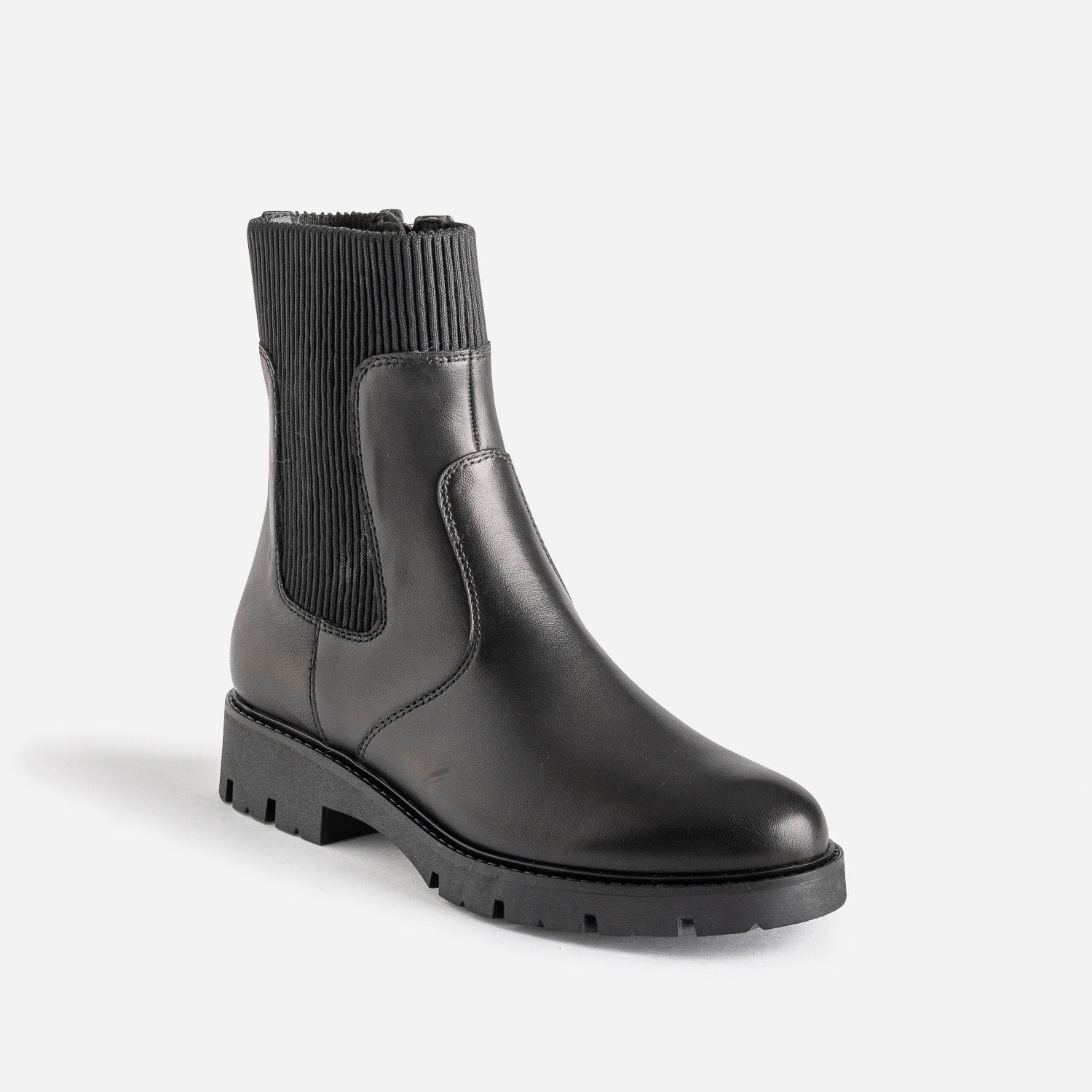 Chelsea boots éco-conçu BUGGY noir cuir tige élastiquée