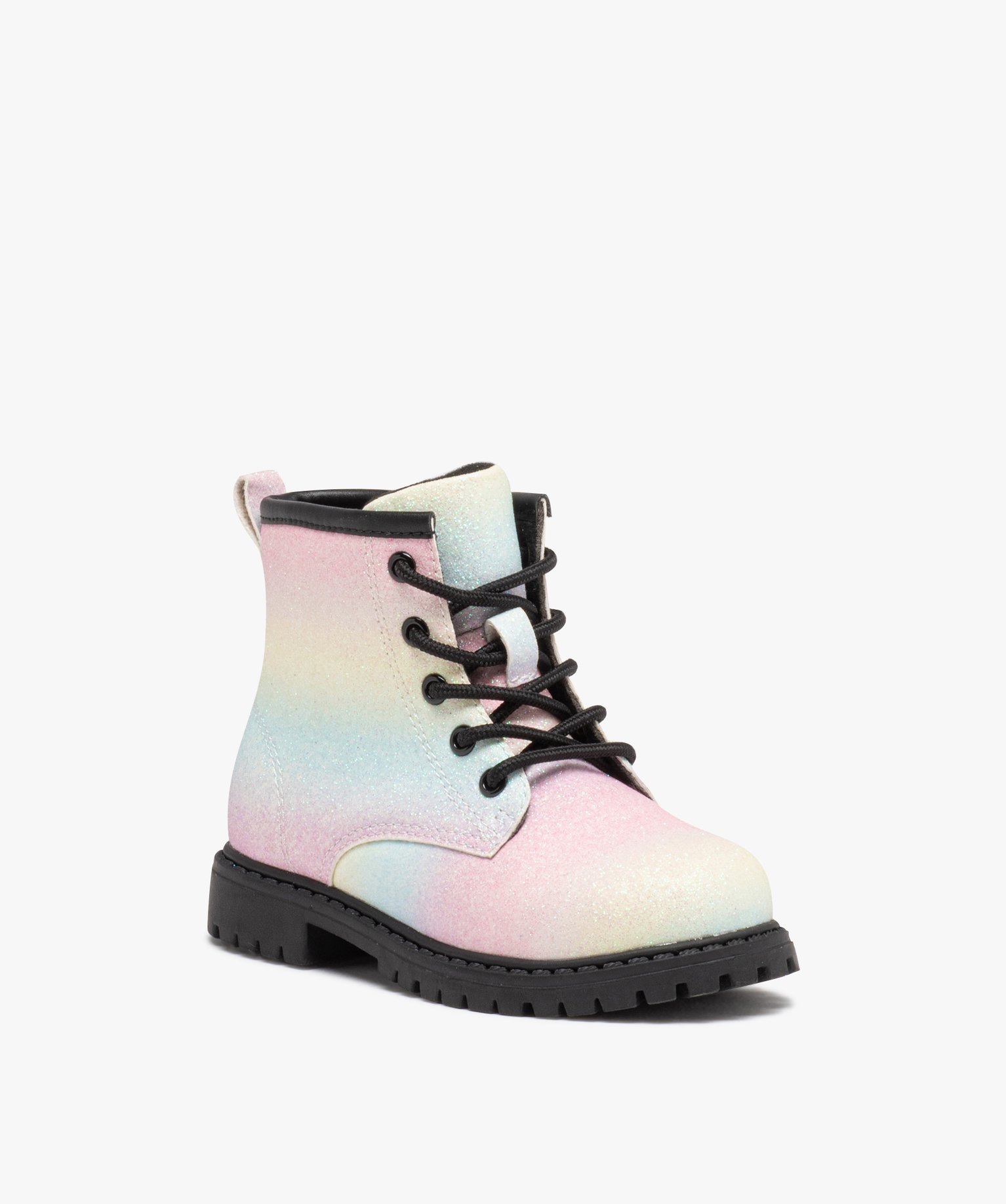 Boots à paillettes arc-en-ciel et semelle crantée fille multicolore | GEMO