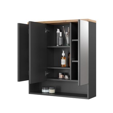 Vicco Spiegelschrank Badspiegel Badschrank EDEN Anthrazit / Artisan