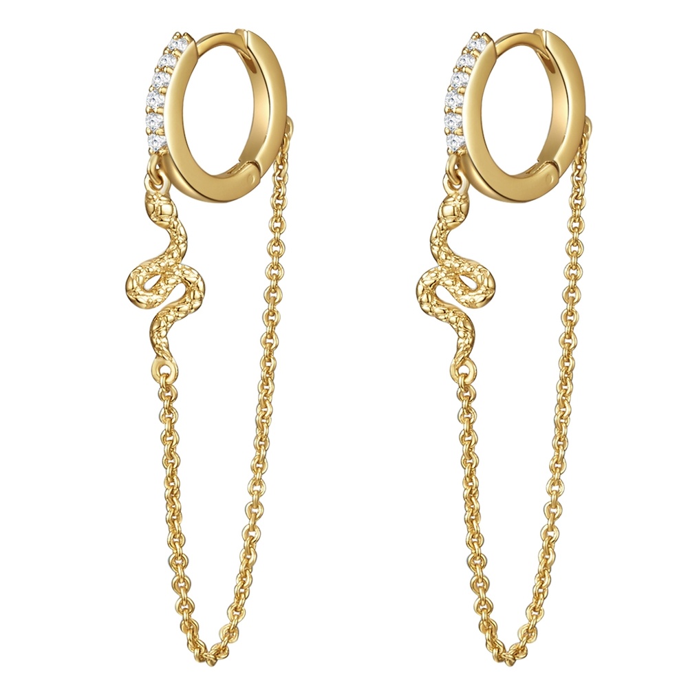 Glanzstücke München Créoles en argent Argent sterling Oxyde de zirconium (CZ) en Or jaune Boucles d'oreilles