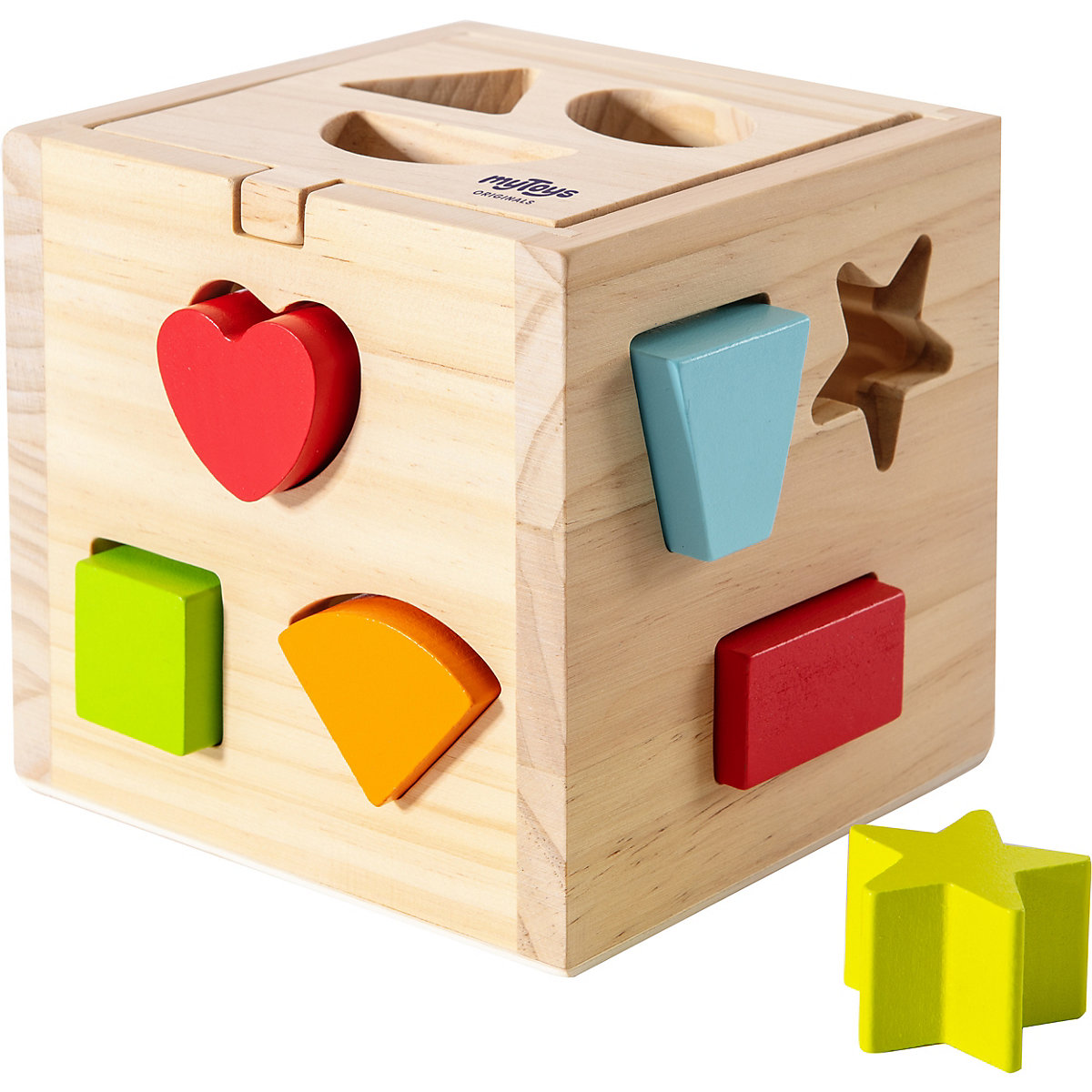 Holzsteckwürfel bunt, 12-tlg.
