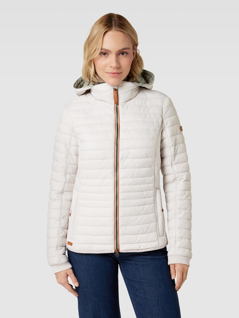 Steppjacke mit Label-Details in kitt