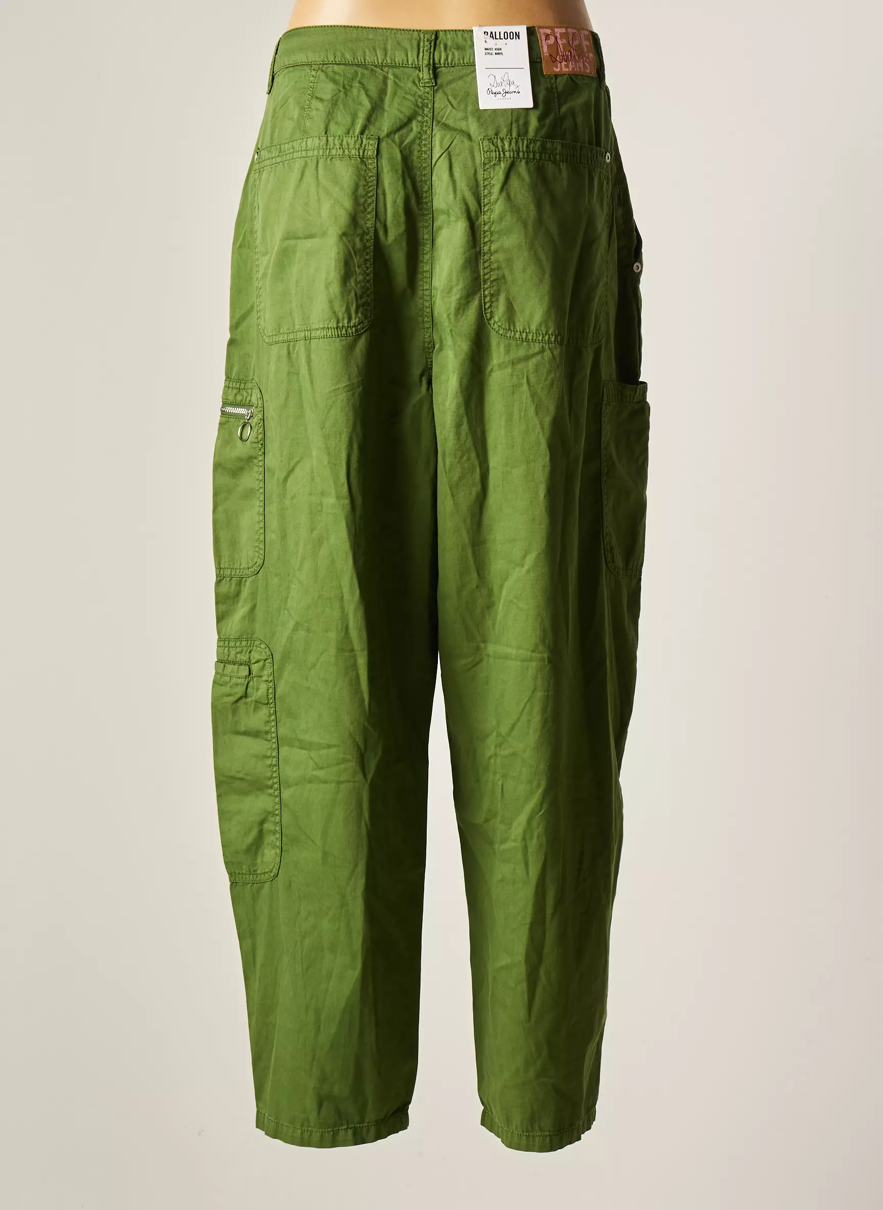 Pepe Jeans Pantalons Larges Femme couleur vert
