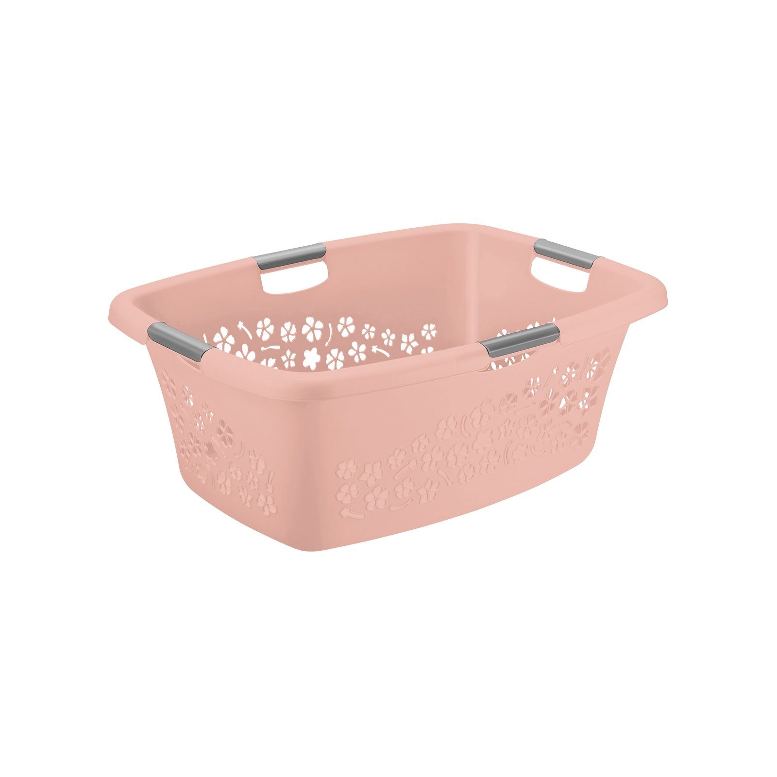 ROTHO Wäschekorb Flowers Wäschekorb 50l mit 4 Griffen, Kunststoff (PP) BPA-frei
