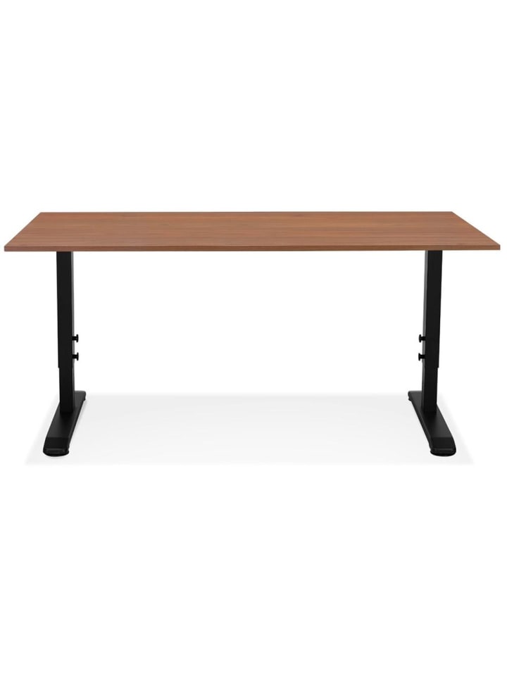 KADIMA DESIGN Schreibtisch höhenverstellbar 160x80 cm, modern funktional in Braun-Schwarz günstig kaufen