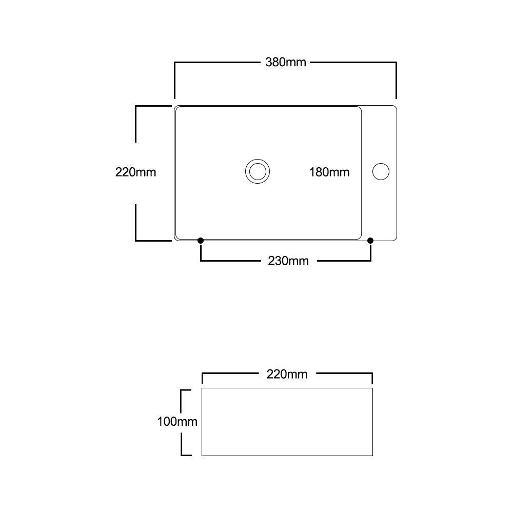 Aloni Waschbecken 421A-R (einzel, 1-St), Design Waschtisch Gästebad Kleines Washbecken Handwaschbecken