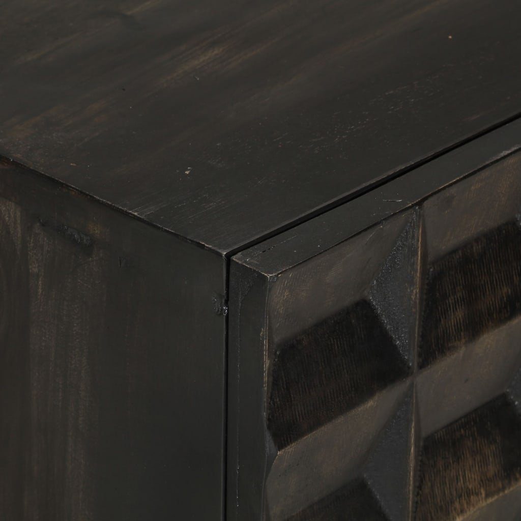 vidaXL Sideboard Sideboard Schwarz 55x34x75 cm Massivholz Mango und Eisen (1 St)