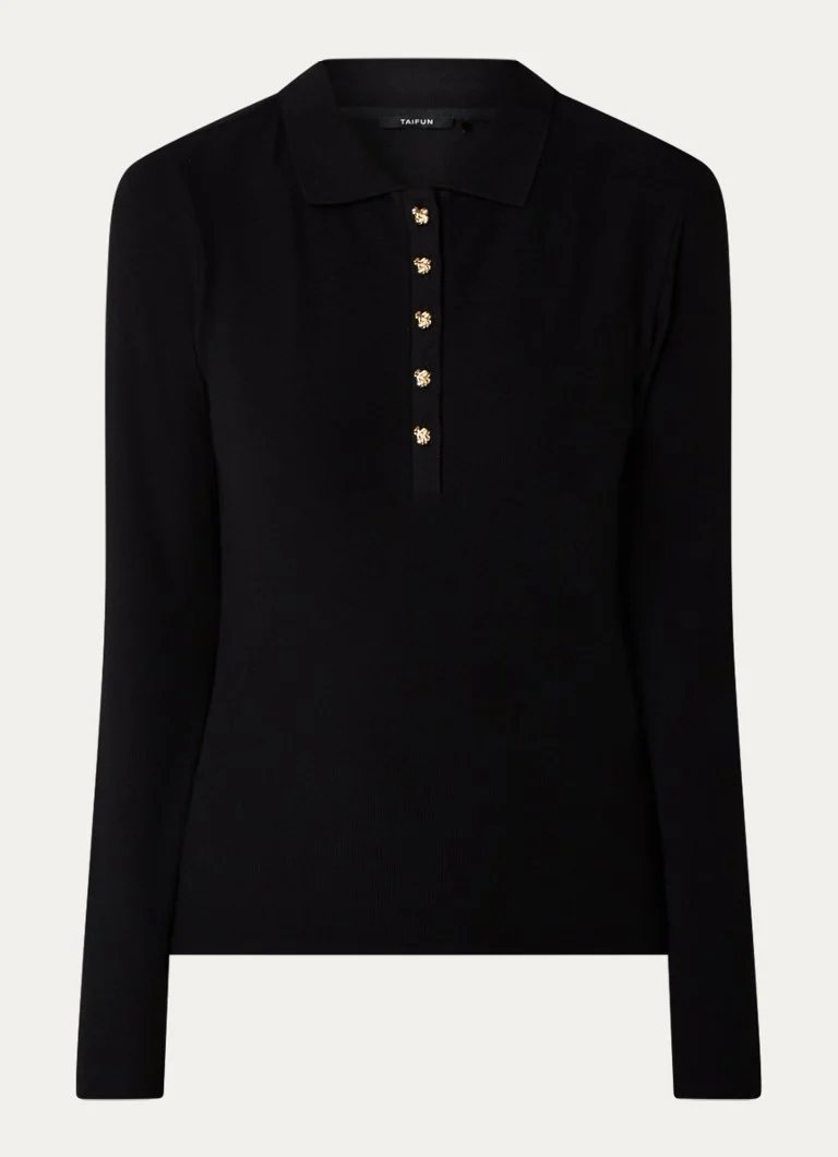 Sweter polo z prążkowanym kołnierzykiem Taifun