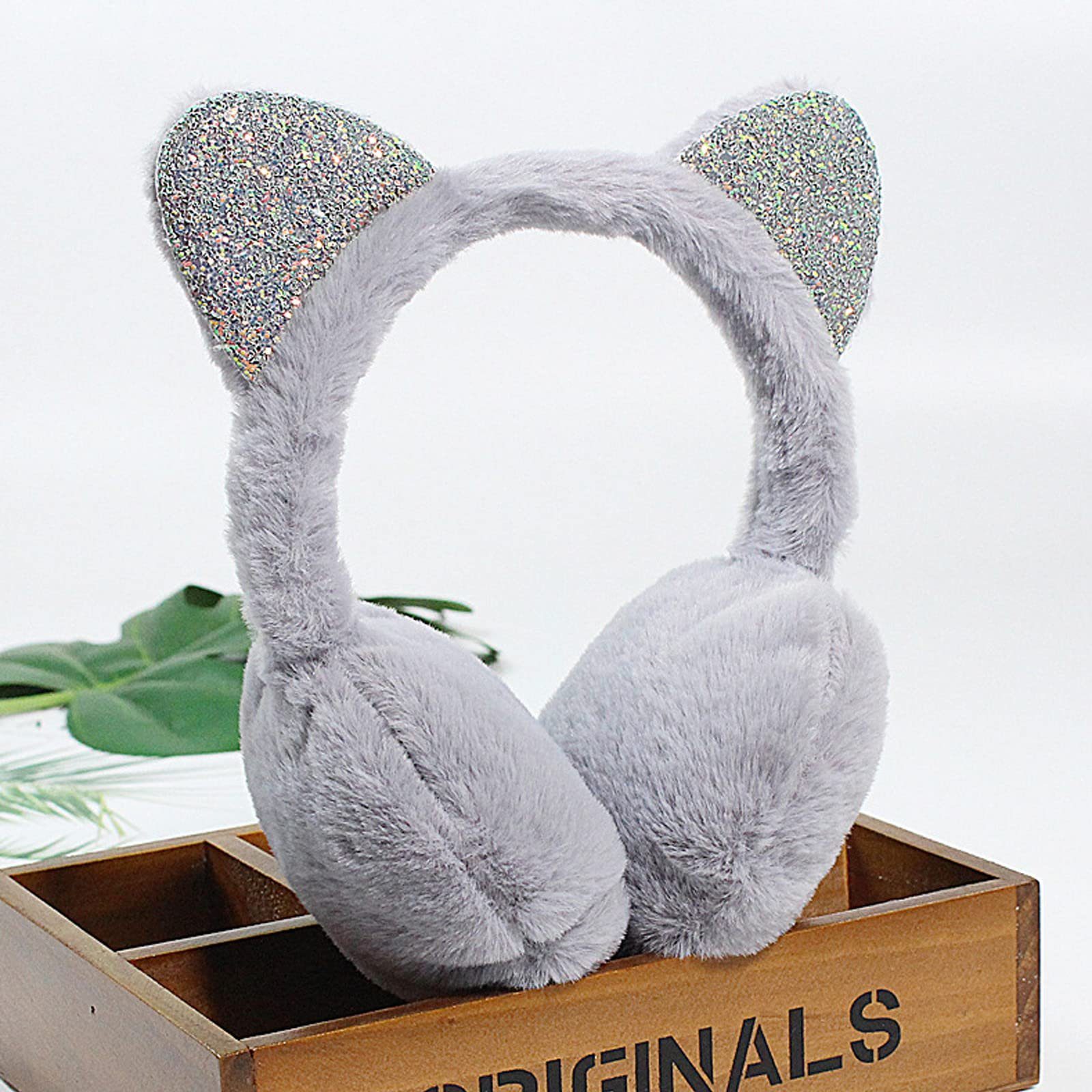 SOTOR Ohrenwärmer Winter Ohrenwärmer,Damen Ohrenschützer,Faltbare Plüsch Earmuffs (1-St) Faltbare Katzenohr Kälteschutz Kalte Ohrenschutz