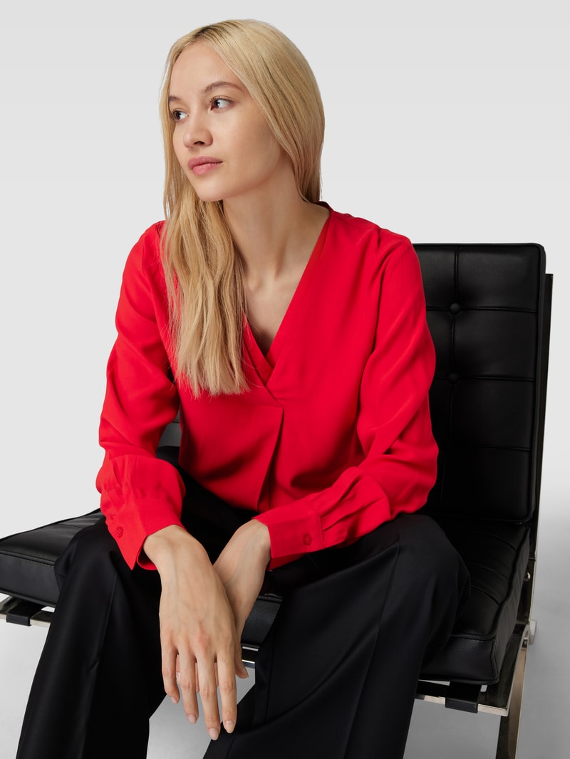 Blusenshirt mit V-Ausschnitt in rot