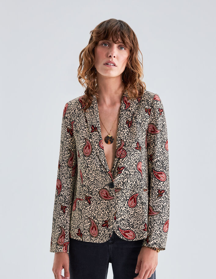 Veste de costume écrue recyclée léo cachemire Femme
