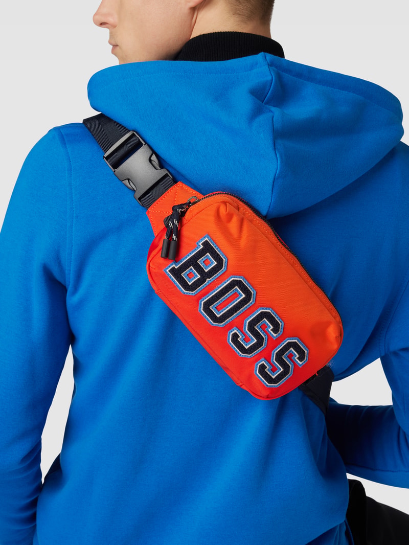 Bauchtasche mit Label-Patch Modell 'Catch' in orange
