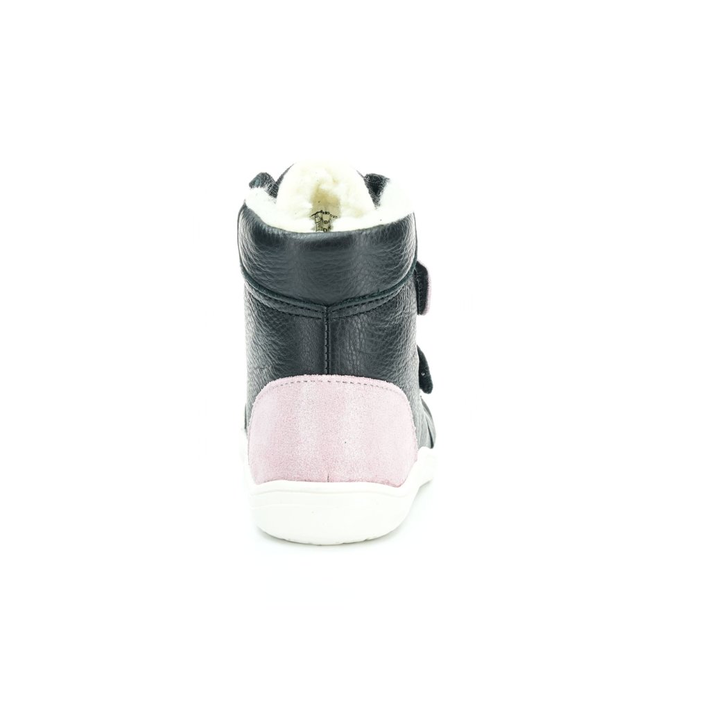 Baby Bare Febo Winter Sparkle Black (mit Membran / Asfaltico) schwarze Barfußstiefeletten
