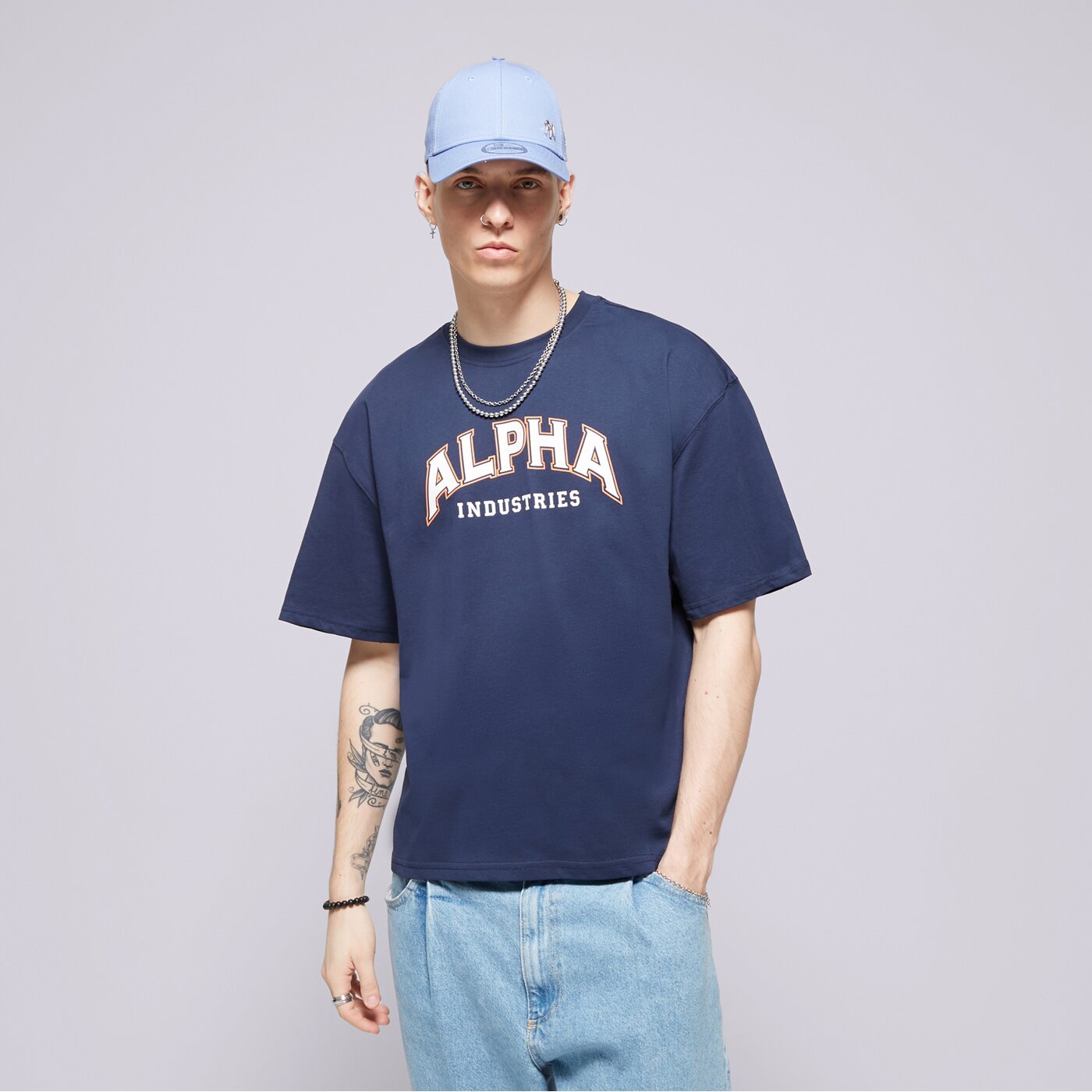 ALPHA INDUSTRIES T-SHIRT COLLEGE T Dunkelblau