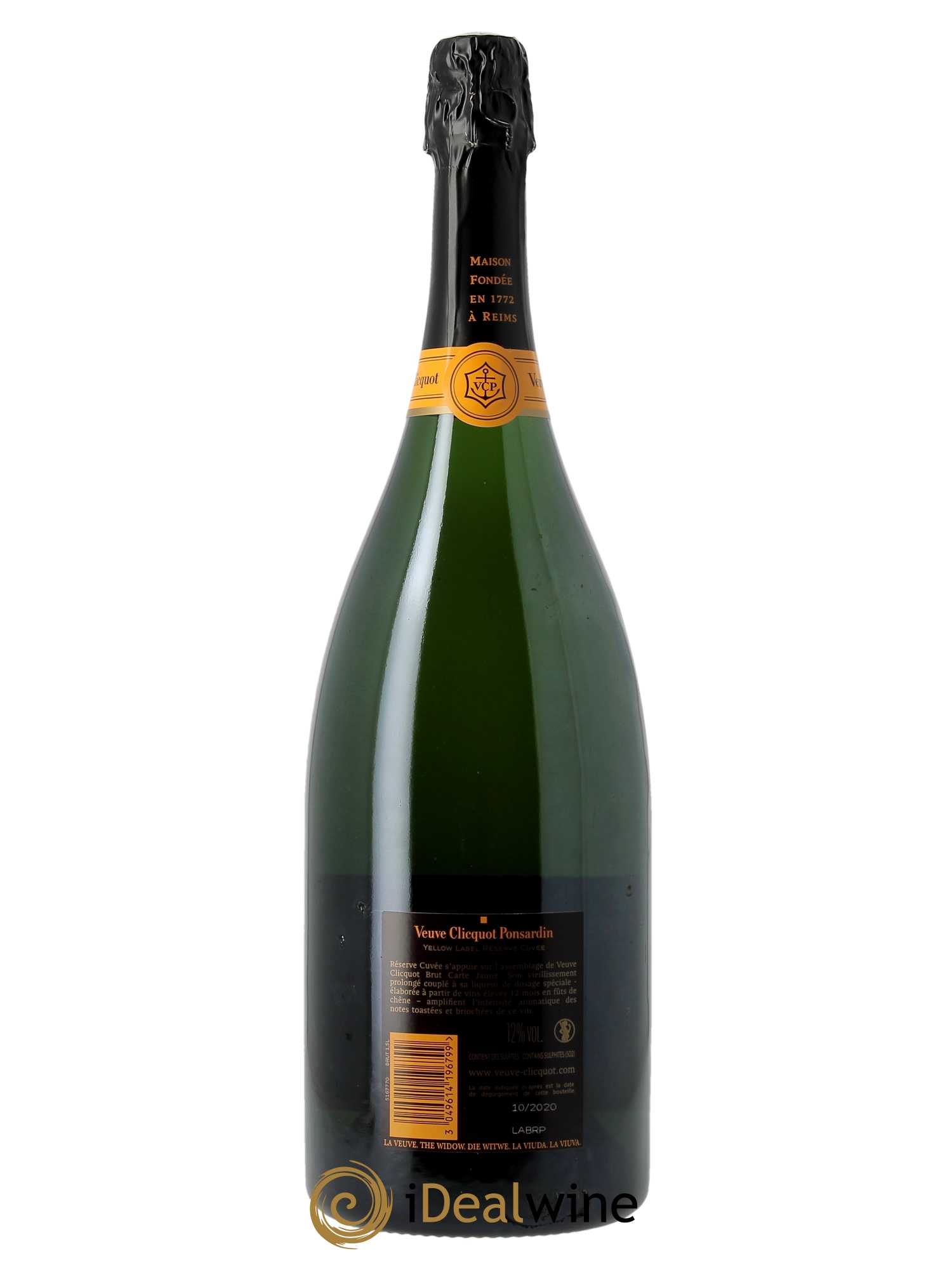 Brut Réserve Veuve Clicquot Ponsardin   - Lot de 1 Magnum