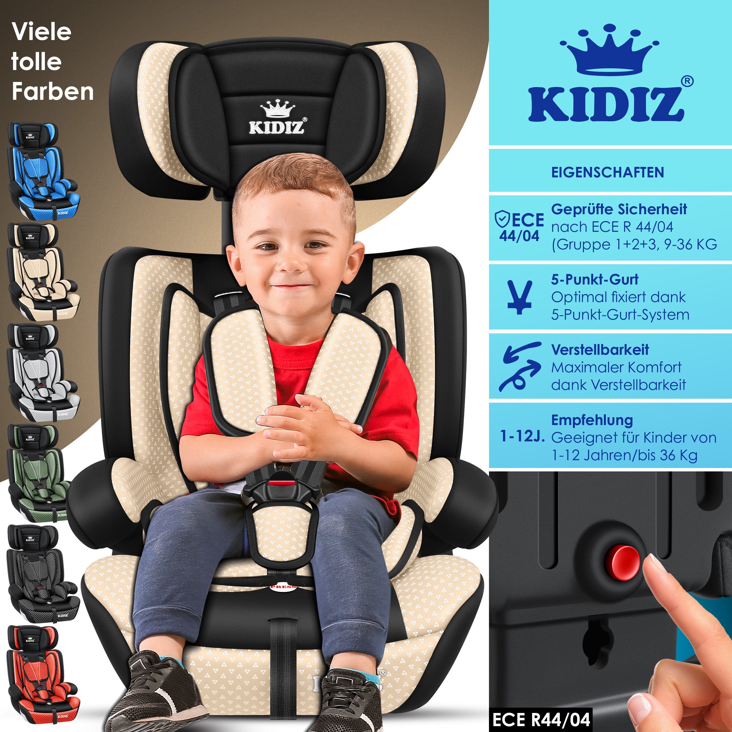 KIDIZ Autokindersitz, Autokindersitz Kindersitz Kinderautositz Autositz Sitzschale