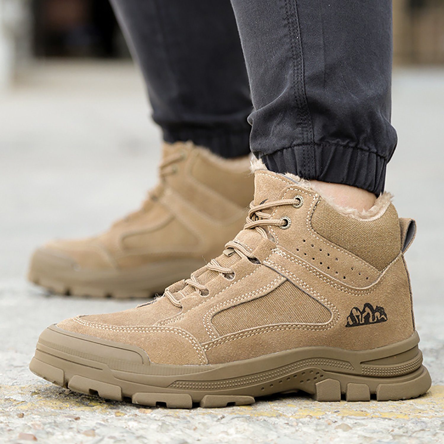 Daisred Winterschuhe Herren Winter Gefüttert Sicherheitsschuhe Arbeitsschuh