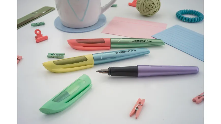 STABILO® Füller - STABILO Flow COSMETIC in metallic lila/grün - Einzelstift - inklusive Patrone