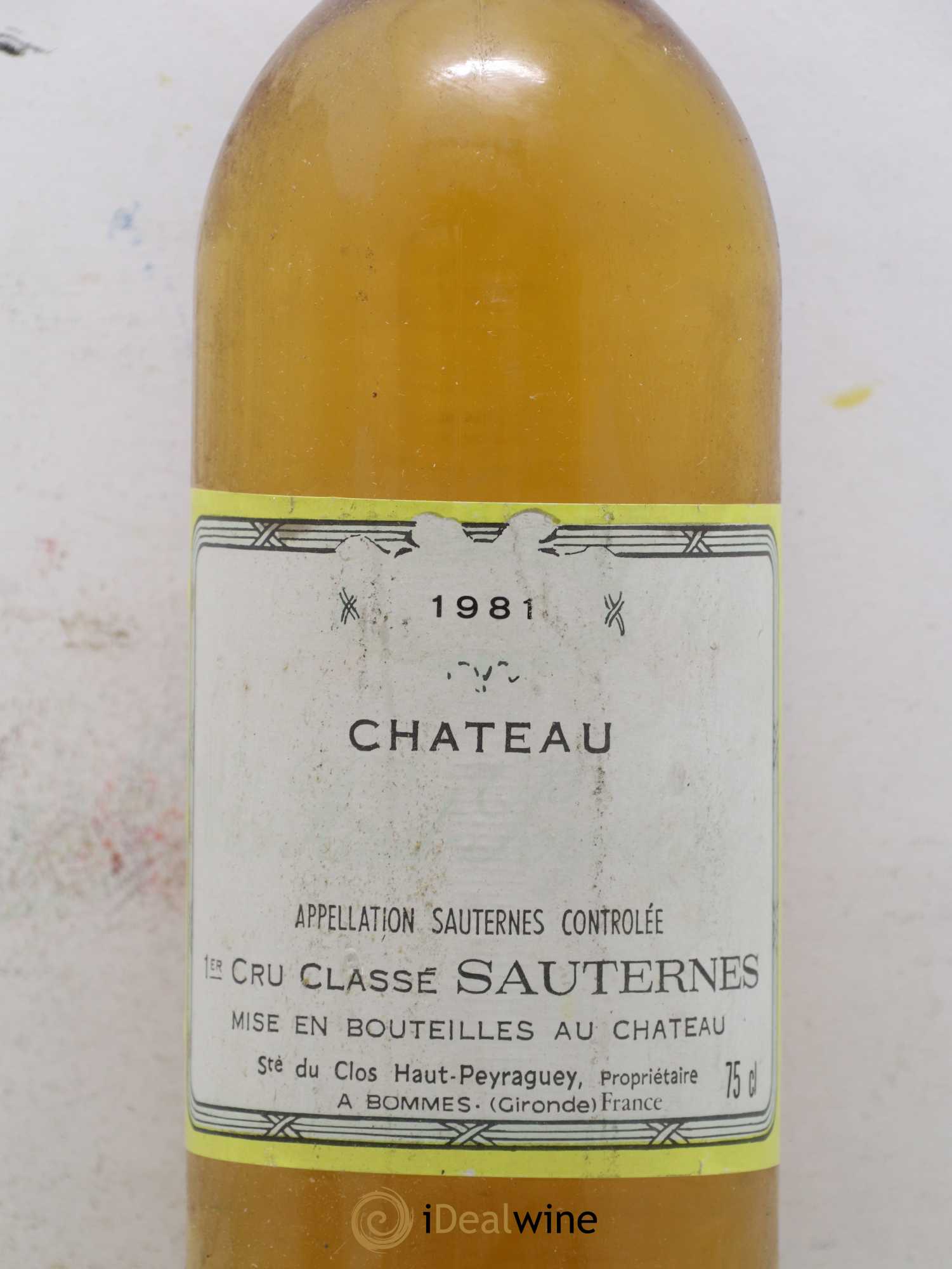 Clos Haut Peyraguey 1er Grand Cru Classé  1981 - Lot de 2 Bouteilles