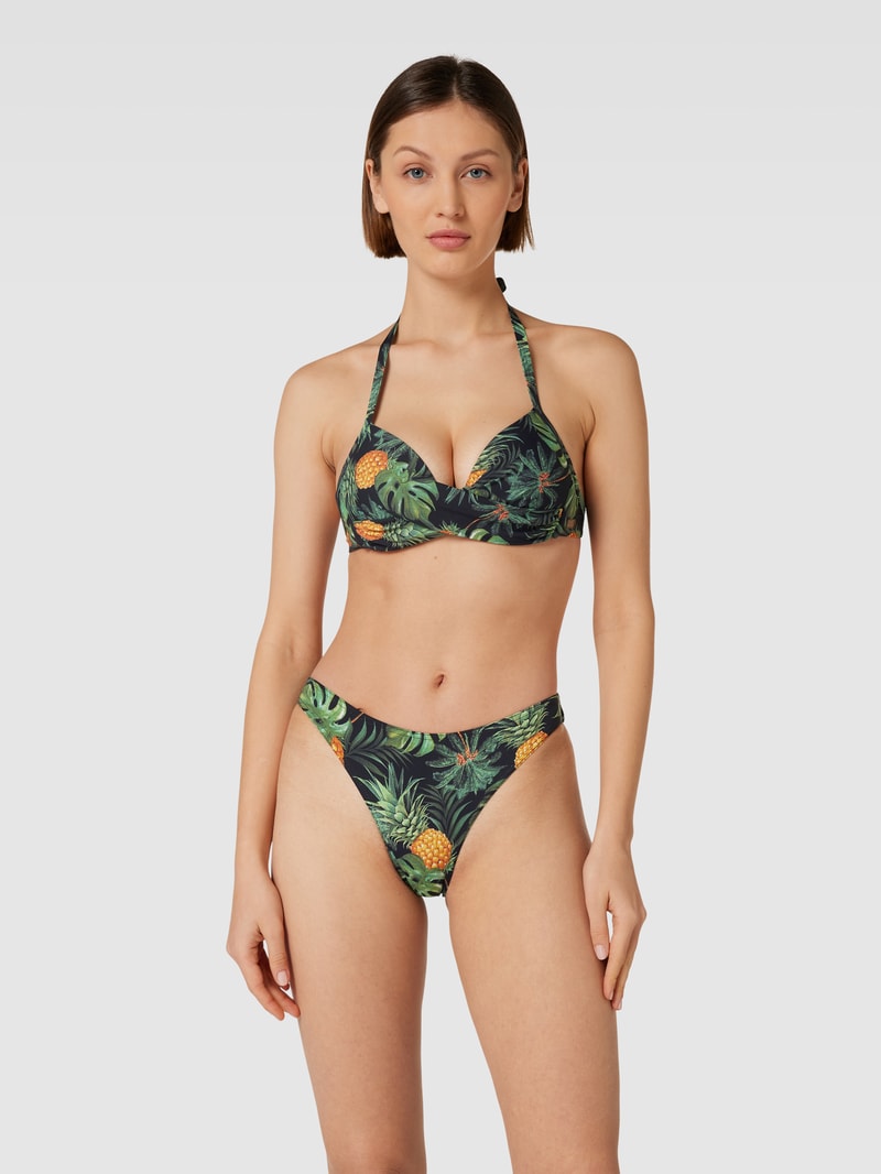 Bikini-Oberteil mit Allover-Print Modell 'EYRO' in schwarz