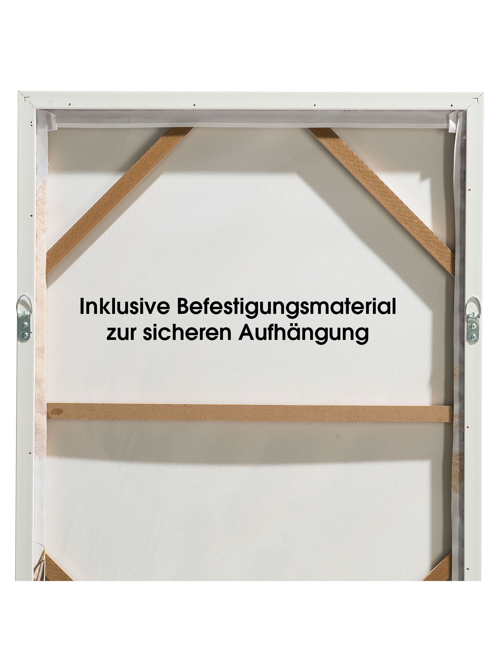 Pampas Wind Leinwand-Druck-gerahmt, Weiss