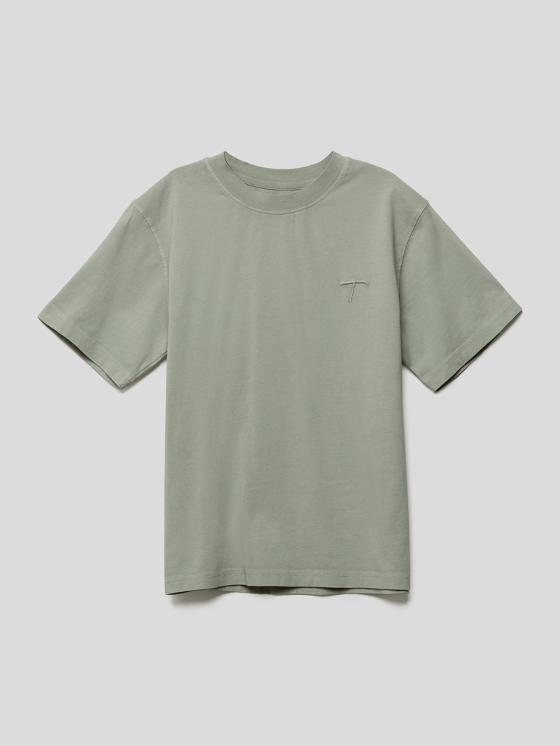 T-Shirt mit Stitching in mint