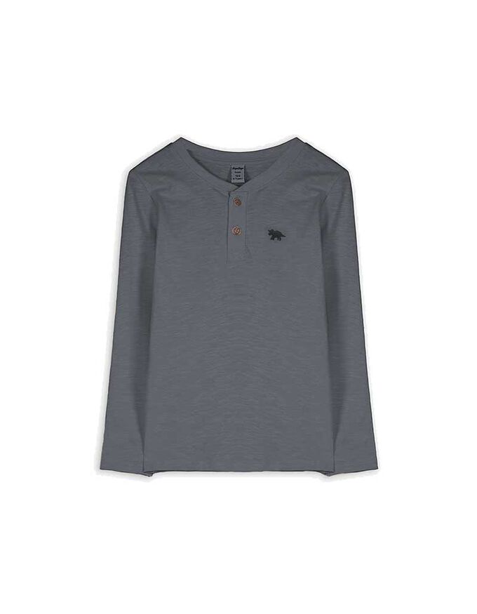 Langarmshirt - Henley-Ausschnitt