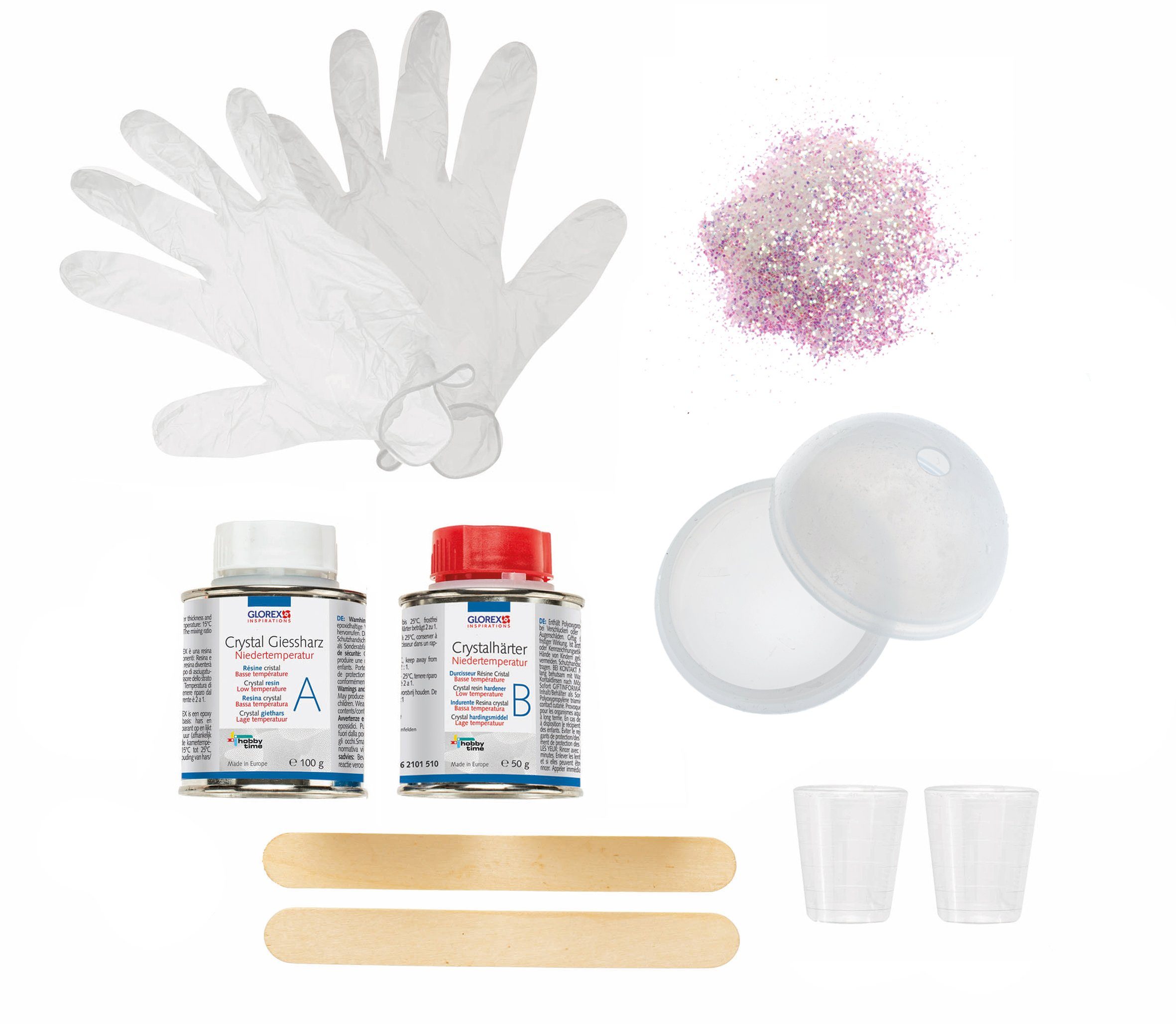Glorex Modellierwerkzeug Crystal-Gießharz transparent, 8 Teile