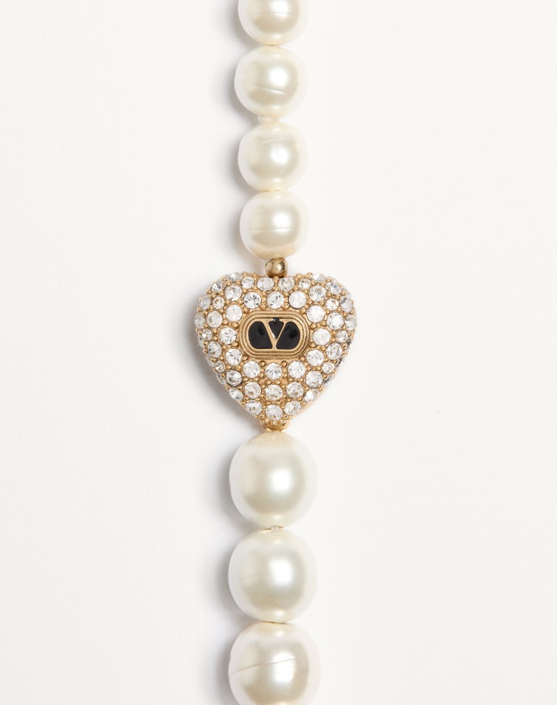 Coeur Royal halskæde i metal, emalje, perler og Swarovski® krystaller