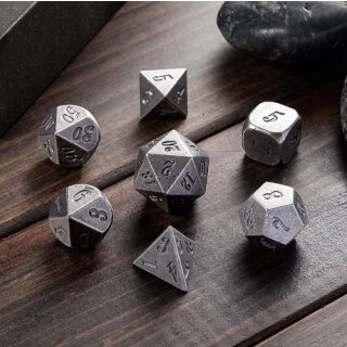 Metal & Enamel Dice Set Crude Iron (7)