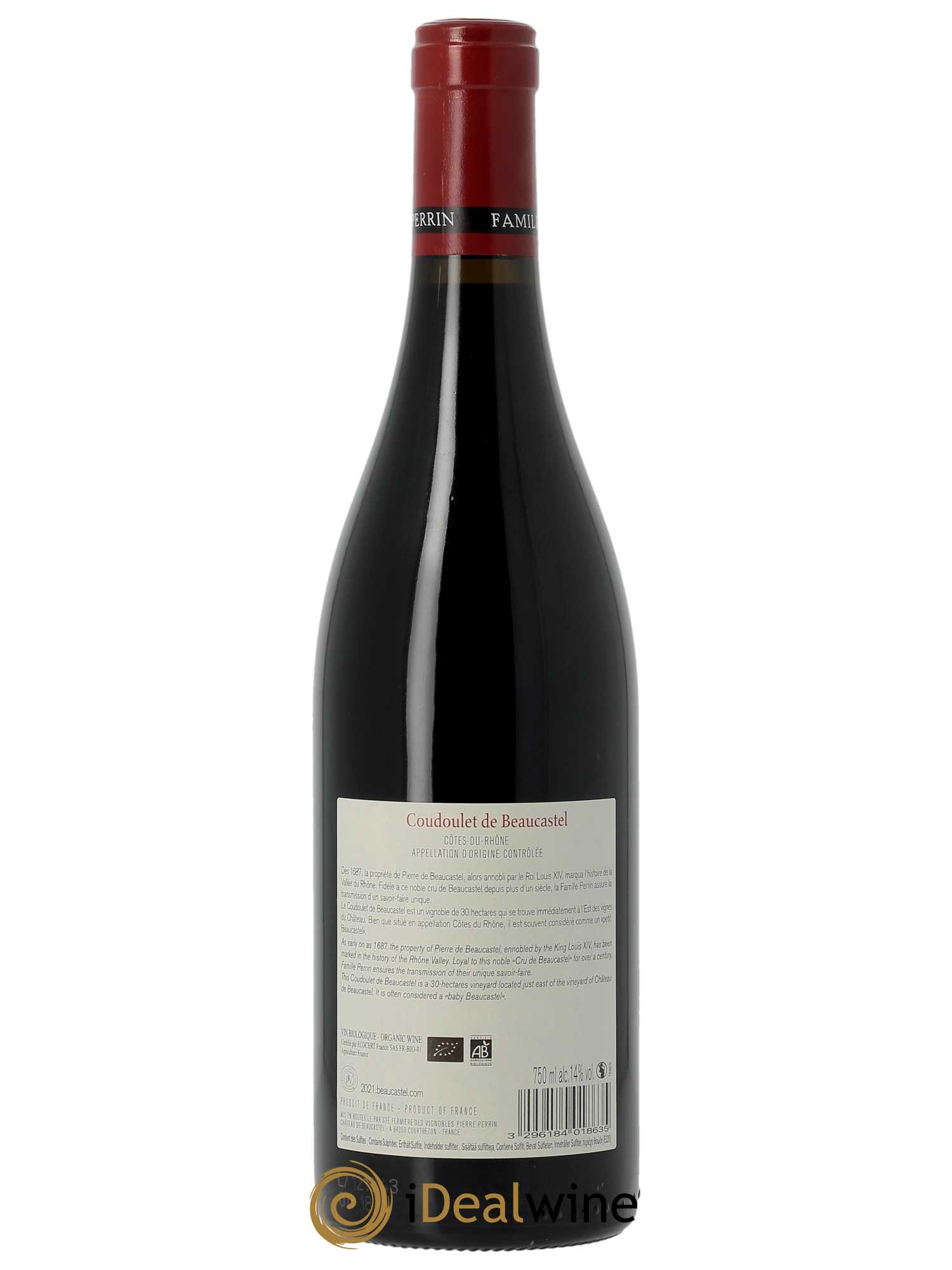 Côtes du Rhône Coudoulet de Beaucastel Famille Perrin  2021 - Lot de 1 Bouteille