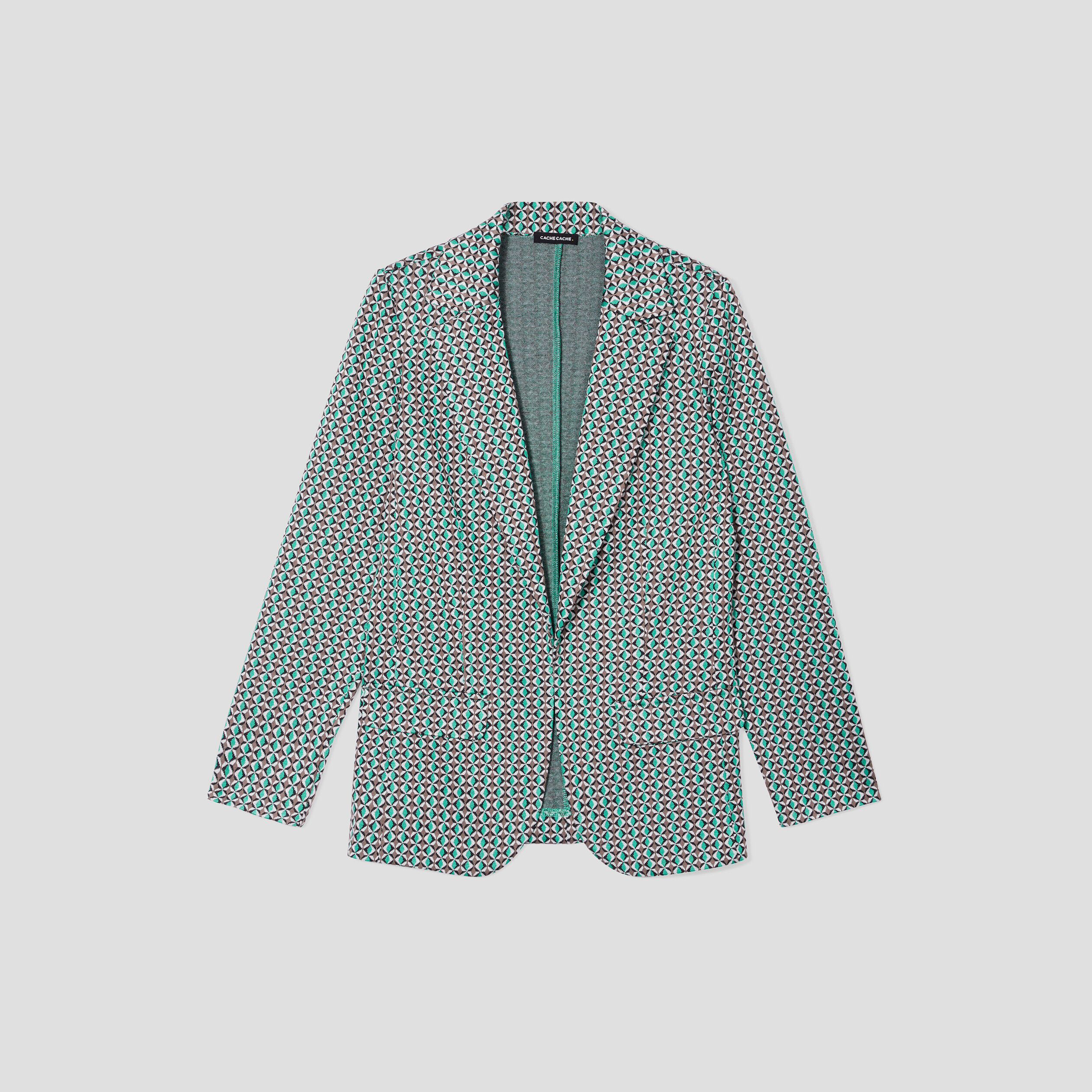Veste blazer cintrée vert femme | Cache Cache
