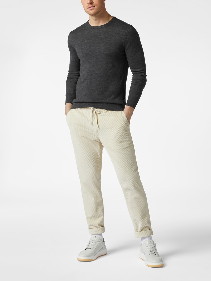 Pullover aus Wolle Modell 'Nichols' in anthrazit