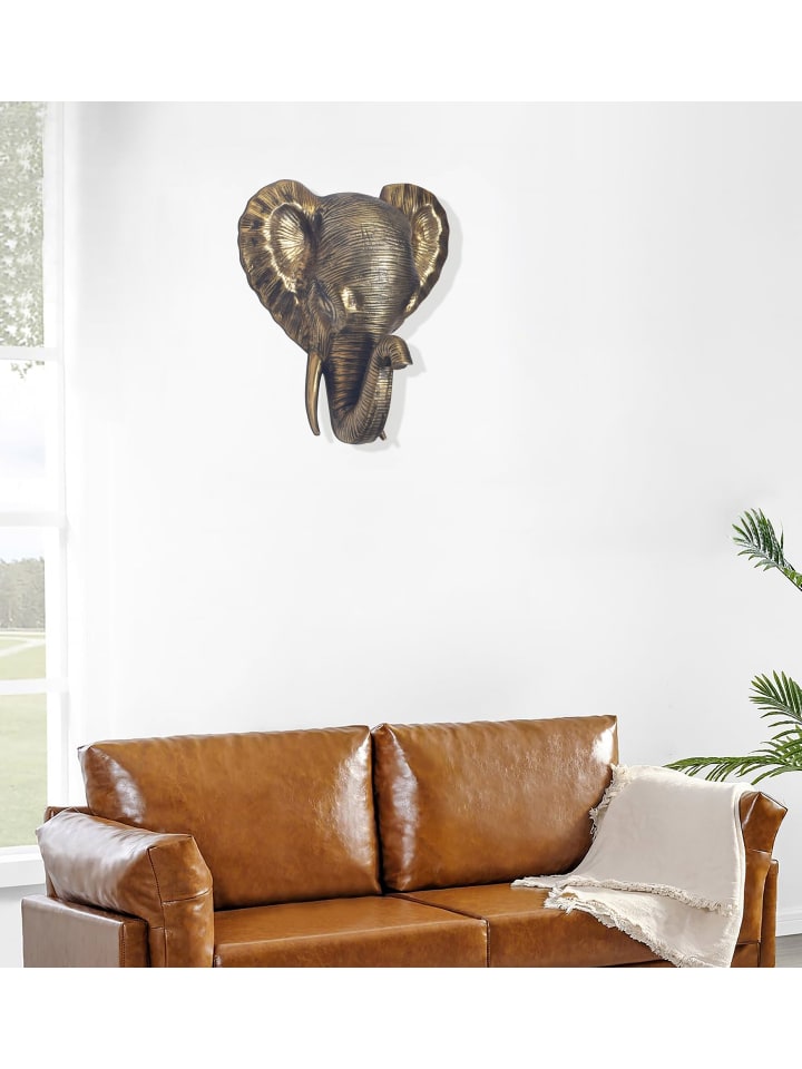 KADIMA DESIGN Wanddeko Elefant Aluminium Afrika 41 cm Tierkopf, Design günstig kaufen onesize