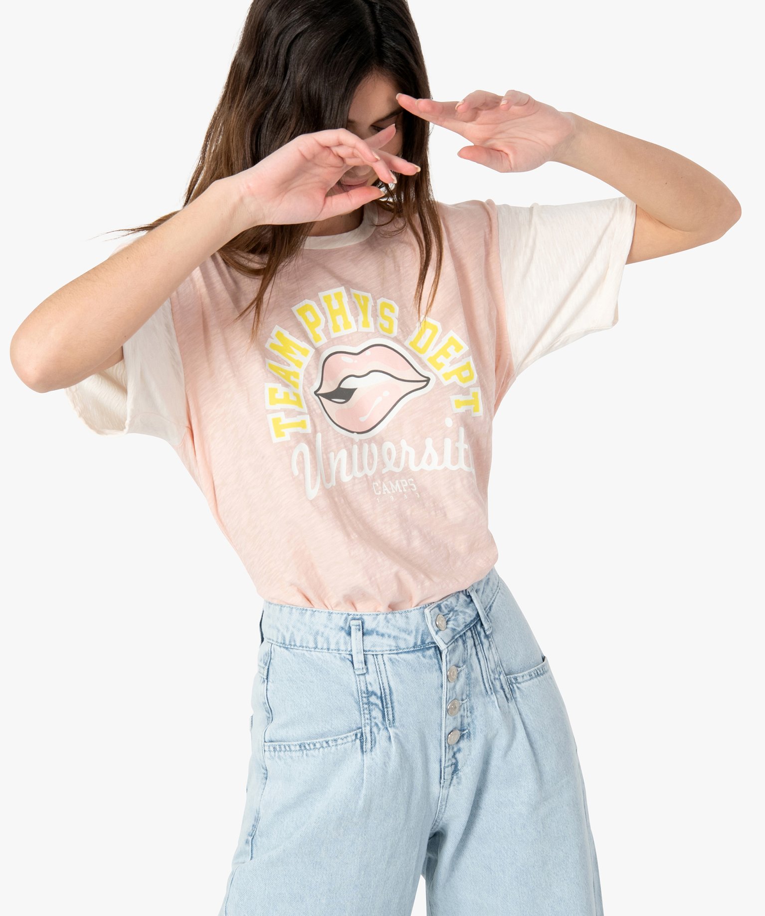 Tee-shirt femme à motif – Camps United rose | GEMO