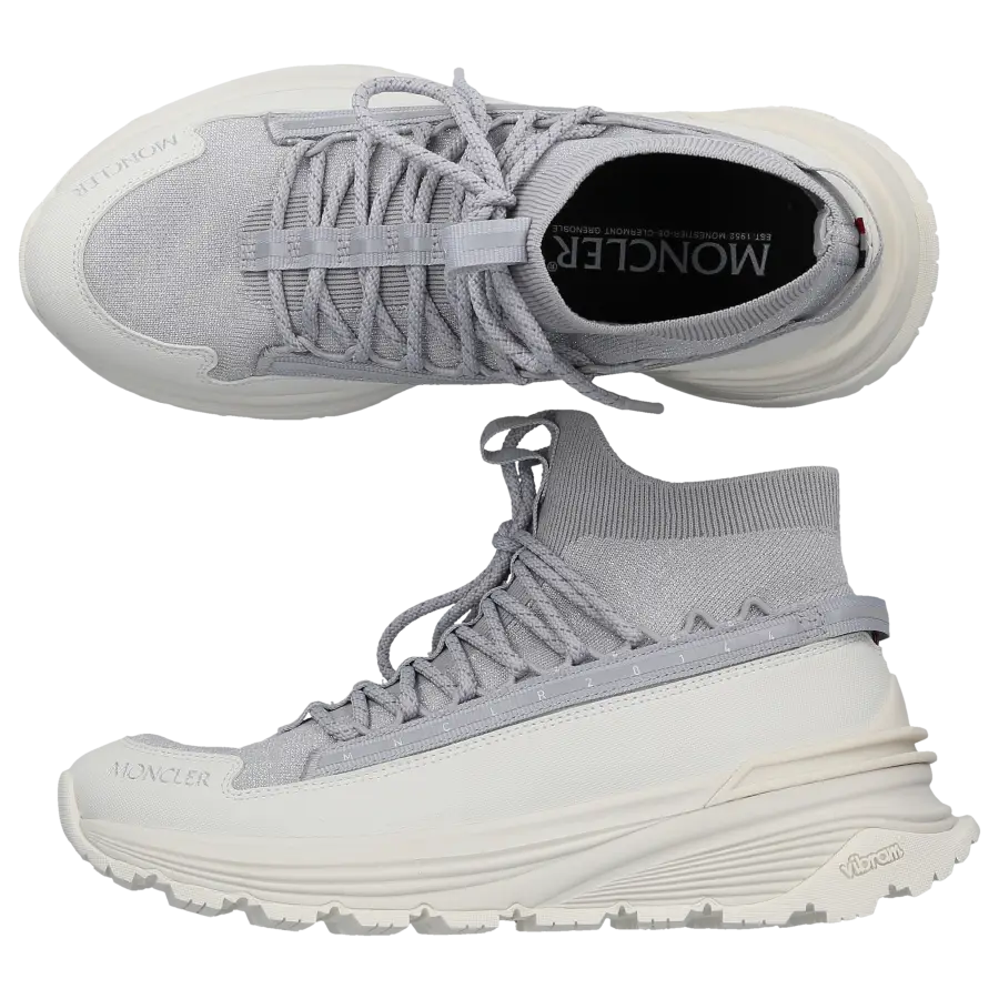 Moncler - Sneaker high MONTE RUNNER Strick - silber