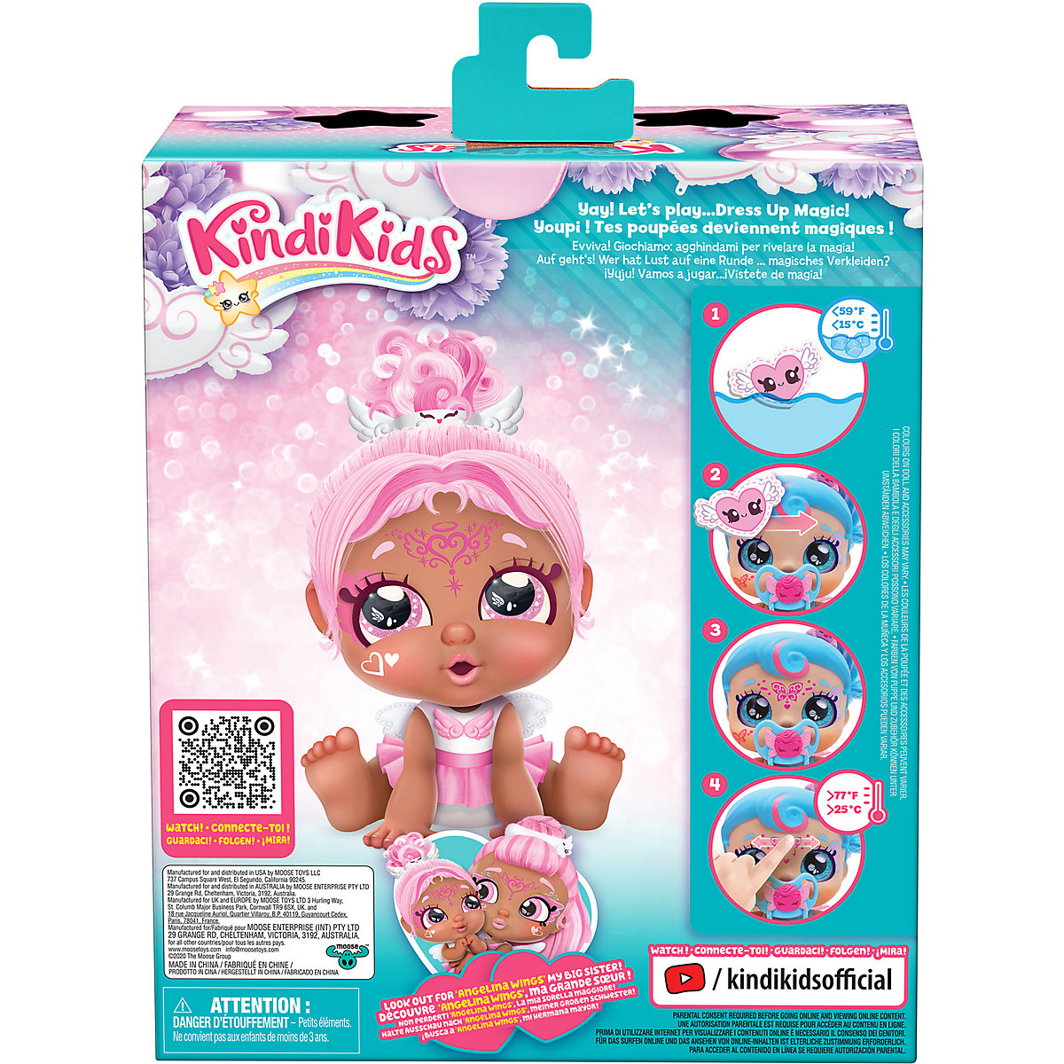 Kindi Kids™ Babyschwester Winnie Wings als Engel mit magischer Gesichtsbemalung