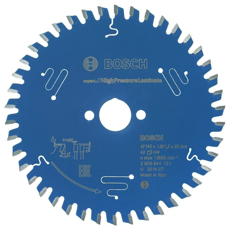 Bosch Blue Accessories 2608644131 Sirkelsagblad i hardmetall Expert for høytrykkslaminat 140 x 20 x 42T