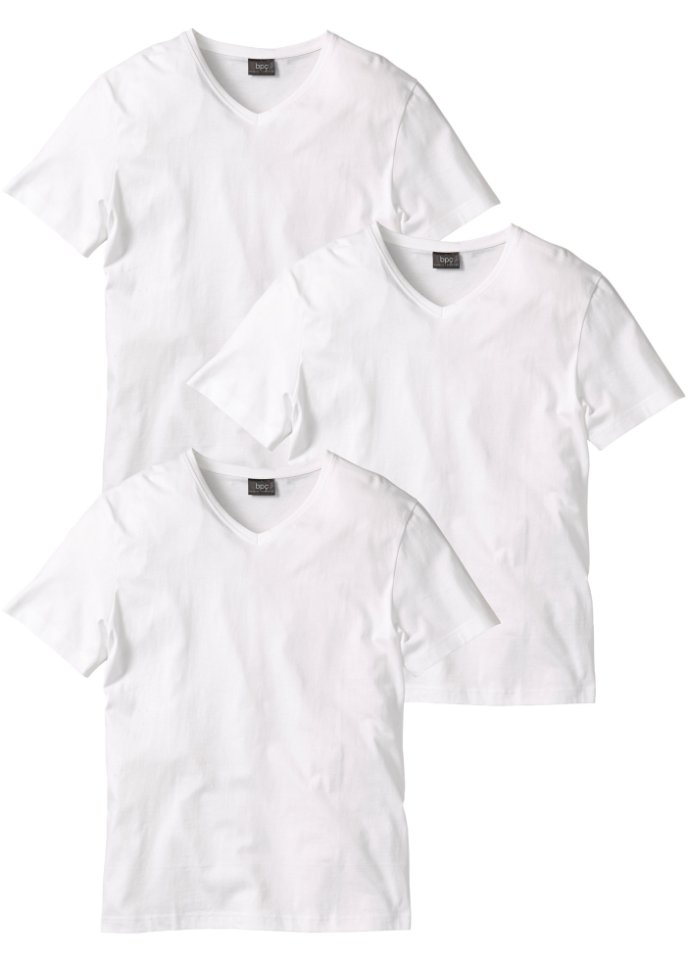 T-Shirt mit V-Ausschnitt (3er Pack)