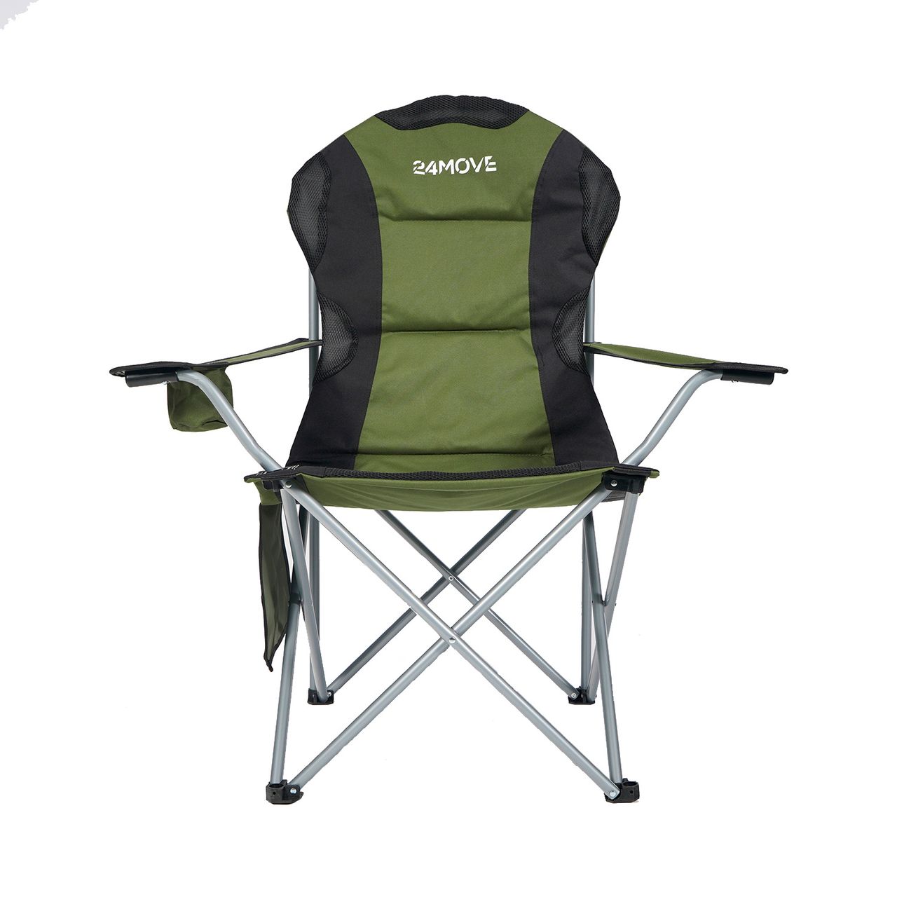 TroniTechnik 24MOVE® Campingstuhl Salvador faltbar Klappstuhl gepolstert mit Tragetasche,150kg belastbar,grün